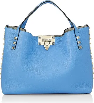 Small Rockstud Leather Tote