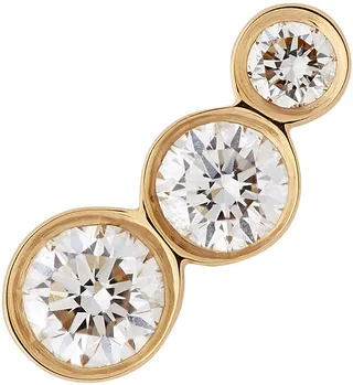 Sophie Bille Brahe Gold VVS Diamond Croissant Trois Earring