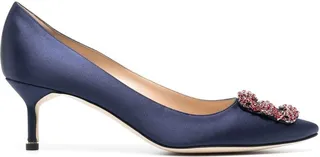 Hangisi 50mm appliqué satin pumps