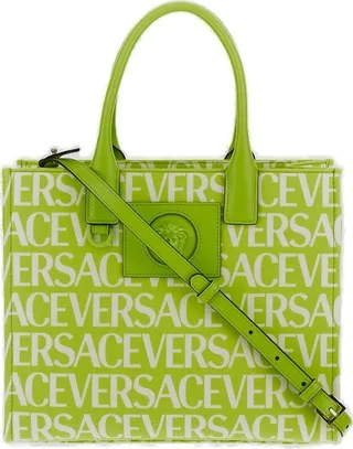 Versace Medusa All-Over Logo Printed Tote Bag