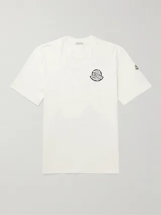 Logo-Appliquéd Printed Cotton-Jersey T-Shirt