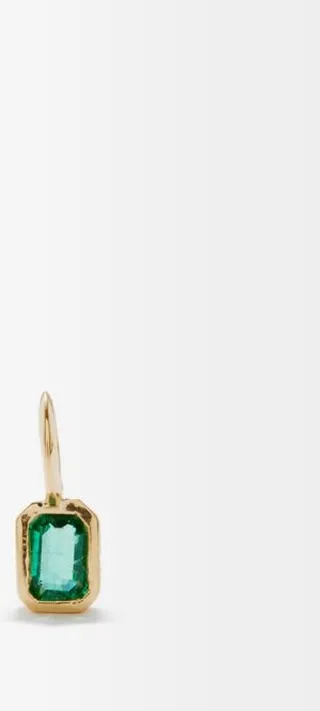 Solitaire Emerald & 18kt Gold Charm