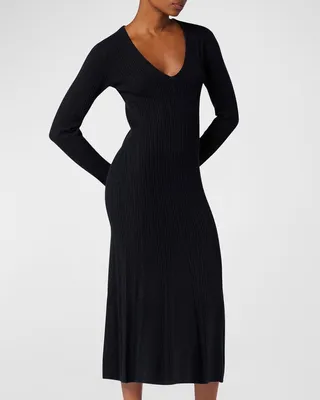 Hayley Ribbed Cashmere-Blend Midi Dress