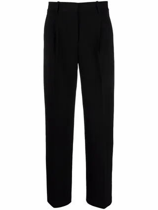 Straight-Leg High-Waisted Trousers