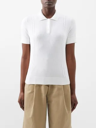 Sibylle Cotton-blend Polo Shirt