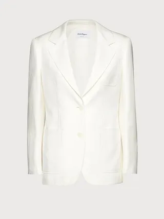 Ferragamo Women Silk and linen jacket White
