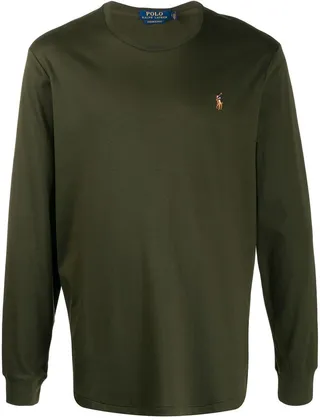 long-sleeved logo T-shirt