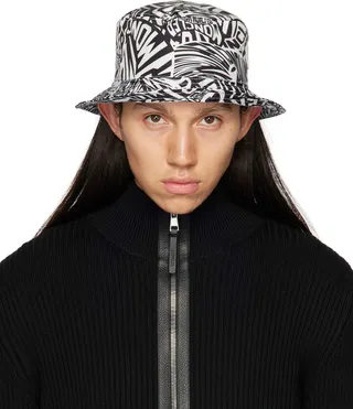 Moncler Black & White Graphic Bucket Hat