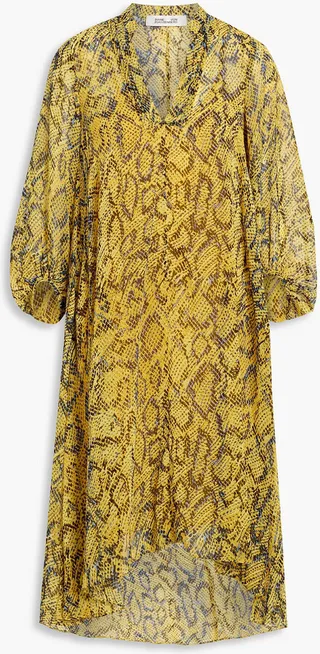 Ileana snake-print chiffon dress