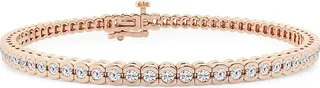 Build Your Own Collection 14K Rose Gold & Natural Diamond Half Bezel Tennis Bracelet