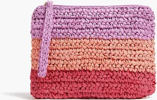 J.Crew Factory Women's Striped Straw Wristlet