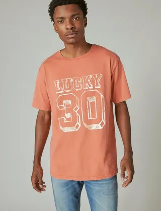 Lucky Brand Mens Lucky 30 Graphic Tee