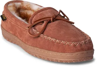 Genuine Shearling Lined Moccasin Slipper