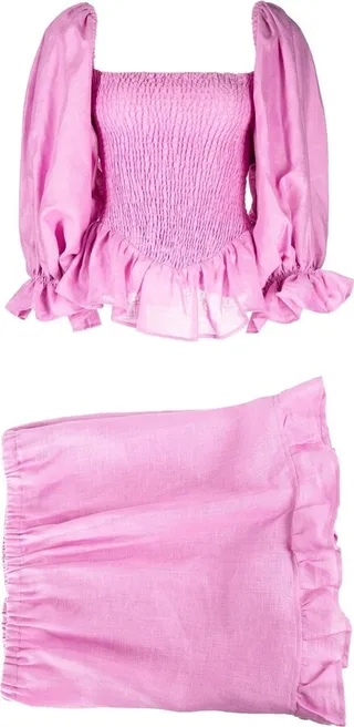 Pink Atlanta Linen Lounge Set