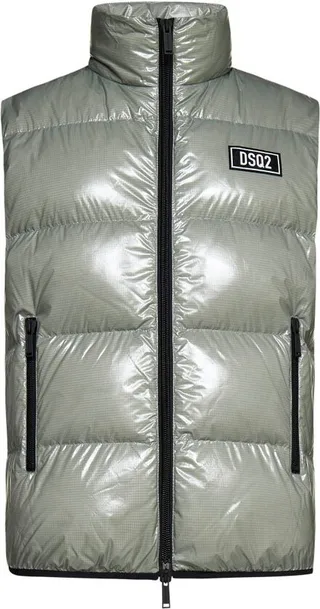 Dsquared2 High-Shine Logo-Patch Padded Vest