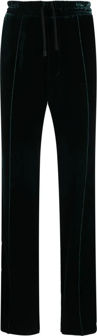 Velvet Straight-Leg Trousers