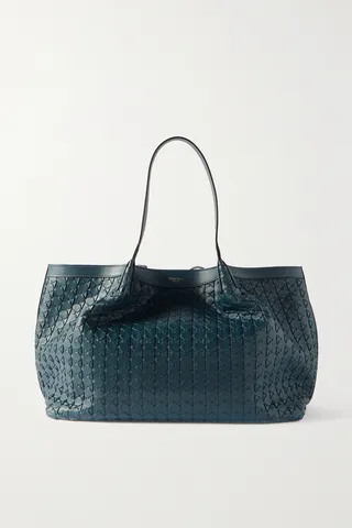 Serapian - Secret Large Woven Leather Tote - Blue