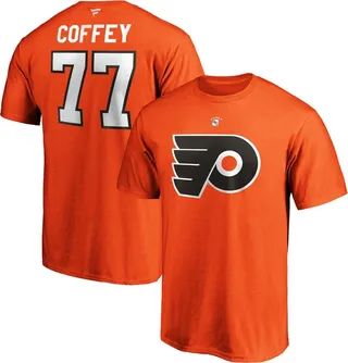 Men's Paul Coffey Orange Philadelphia Flyers Authentic Stack Retired Player Name and Number T-shirt
