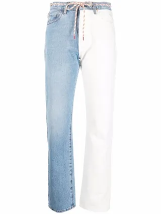 Pascal colour-block straight leg jeans