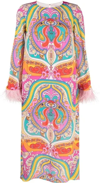 Frankie abstract-print midi dress