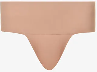 Womens Cafe AU Lait Undie-tectable Mid-rise Stretch-woven Thong