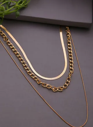 Pack of 3 Gold Plated Designer Chain