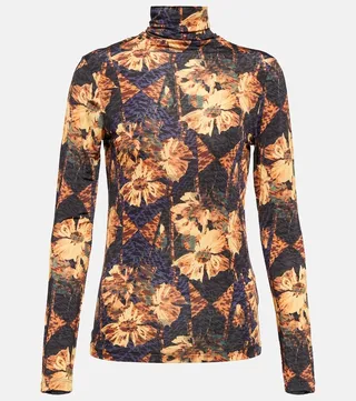 Aurelia floral printed turtleneck
