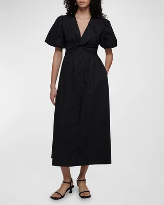 Maya Twist-Front Maxi Dress