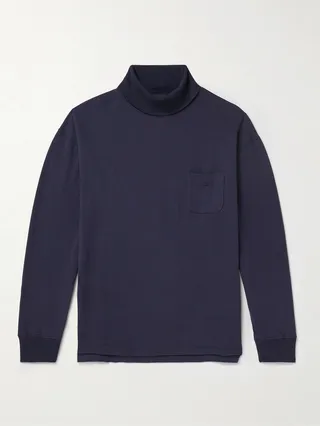 Cotton-Blend Jersey Rollneck T-Shirt
