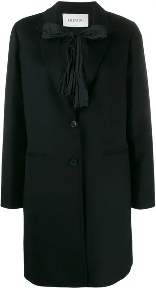 Bow Tie Embellished Coat