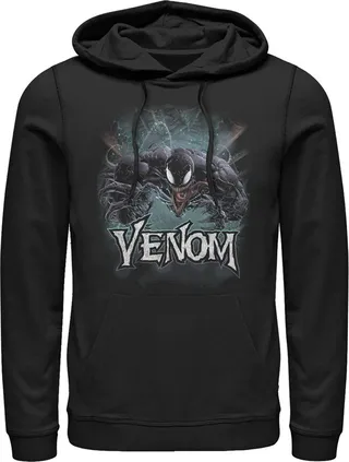 Men's Marvel Venom Jumps Pull Over Hoodie - Black - Medium