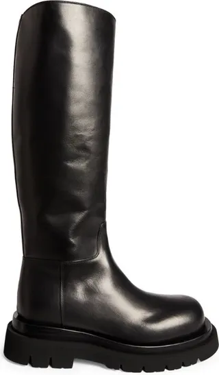 Bottega Veneta Leather Lug Knee-High Flatform Boots 55