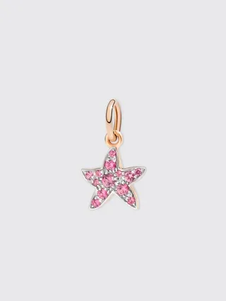 Stellina Dodo charm in 9 kt rose gold and red spinel