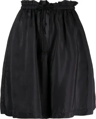 Pleated Silk Shorts