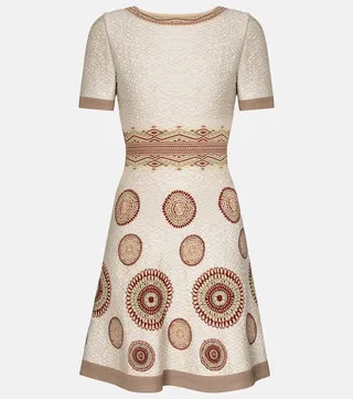 Printed stretch-knit minidress