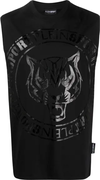 Tiger-Head Logo-Print Vest