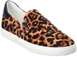 Stuart Weitzman Daryl Calf-Hair Slip-On Sneakers