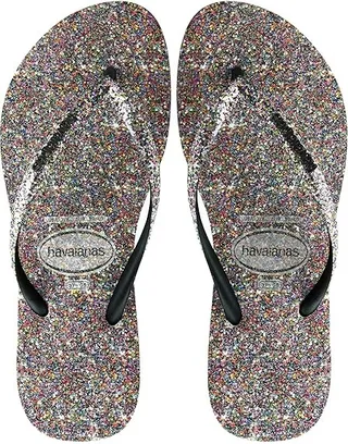 Havaianas Slim Carnaval Flip Flop Sandal (Black) Women's Shoes