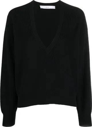 V-neck knitted jumper