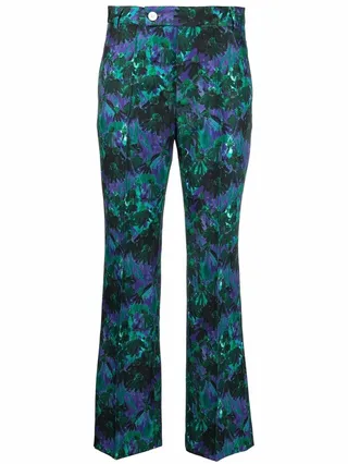 Straight-Leg Floral Trousers