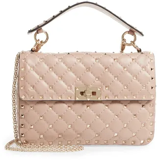 Medium Rockstud Matelassé Quilted Leather Shoulder Bag