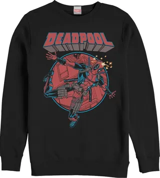 Men's Marvel Deadpool Concussion Sweatshirt - Black - X Large
