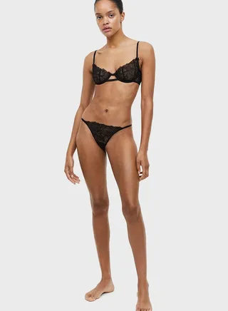 Lace Plunge Neck Bra