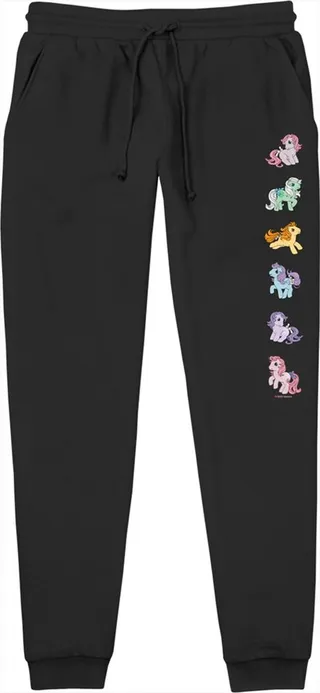 Men's My Little Pony Colorful Pony Lineup Jogger Sweatpants - Black - Large
