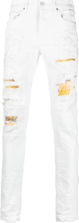 Ripped-Detail Skinny Jeans