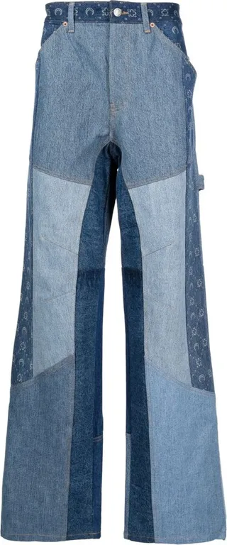 Patchwork Wide-Leg Jeans