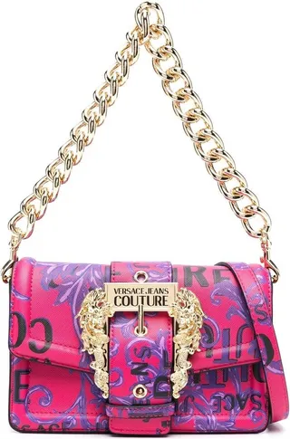 Baroque buckle printed shoulder bag