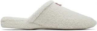 Thom Browne White Shearling Slippers