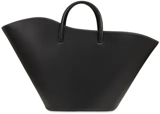 Large Tulip leather tote bag