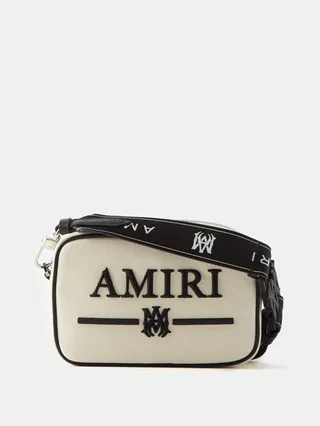 Logo-embroidered Canvas Cross-body Bag